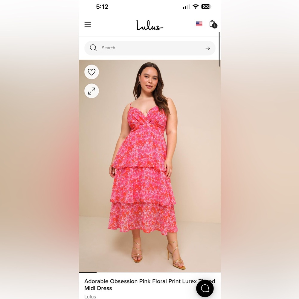 Lulu’s Pink Floral Dress - brand new with tags